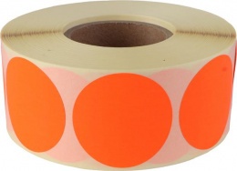 Etikett, 38 mm kör, 1000 etikett/tekercs, fluo piros