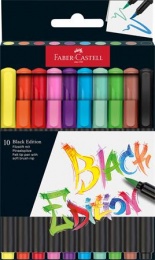 Ecsetirón készlet, FABER-CASTELL "Black Edition" 10 különböző szín